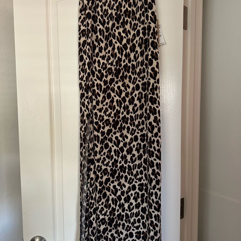 Nordstrom Leopard Print Maxi Skirt M NWT